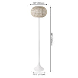 Strait 58" Modern Coastal Faux Rattan Integrated Indoor/Outdoor LED Solar Powered Floor Lamp
