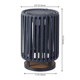 Billowy Modern Minimalist Faux Rattan Integrated Indoor/Outdoor LED Solar Powered Lantern
