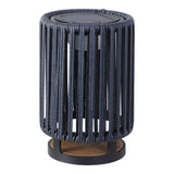 Billowy Modern Minimalist Faux Rattan Integrated Indoor/Outdoor LED Solar Powered Lantern
