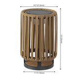 Billowy Modern Minimalist Faux Rattan Integrated Indoor/Outdoor LED Solar Powered Lantern
