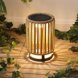 Billowy Modern Minimalist Faux Rattan Integrated Indoor/Outdoor LED Solar Powered Lantern