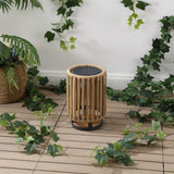 Billowy Modern Minimalist Faux Rattan Integrated Indoor/Outdoor LED Solar Powered Lantern