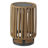 Billowy Modern Minimalist Faux Rattan Integrated Indoor/Outdoor LED Solar Powered Lantern