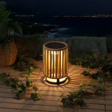 Billowy Modern Minimalist Faux Rattan Integrated Indoor/Outdoor LED Solar Powered Lantern