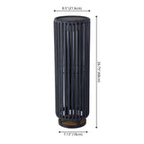 Billowy Modern Minimalist Faux Rattan Integrated Indoor/Outdoor LED Solar Powered Lantern