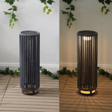 Billowy Modern Minimalist Faux Rattan Integrated Indoor/Outdoor LED Solar Powered Lantern