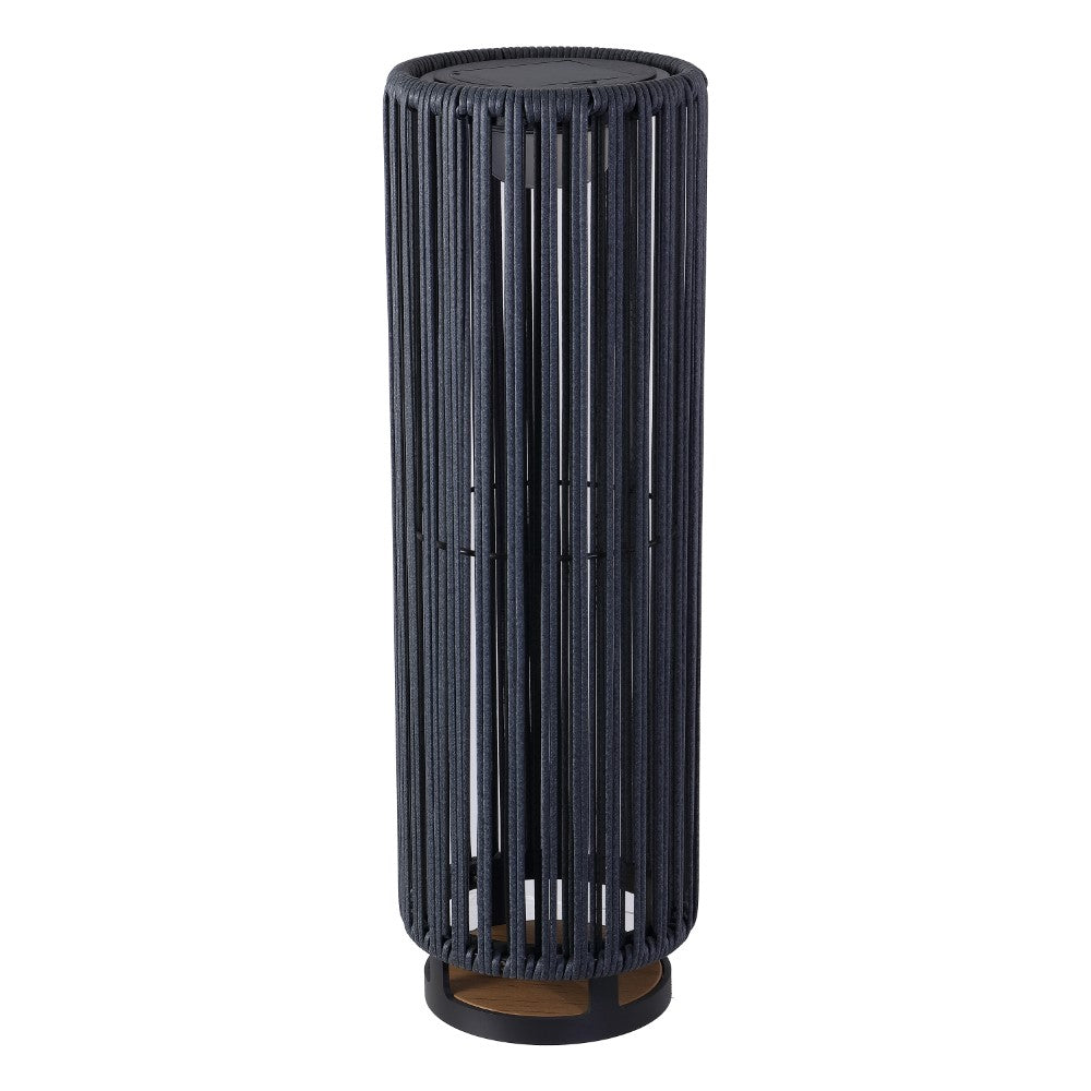 Billowy Modern Minimalist Faux Rattan Integrated Indoor/Outdoor LED Solar Powered Lantern