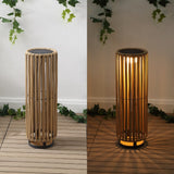 Billowy Modern Minimalist Faux Rattan Integrated Indoor/Outdoor LED Solar Powered Lantern