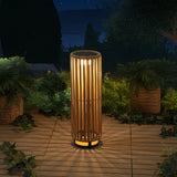 Billowy Modern Minimalist Faux Rattan Integrated Indoor/Outdoor LED Solar Powered Lantern