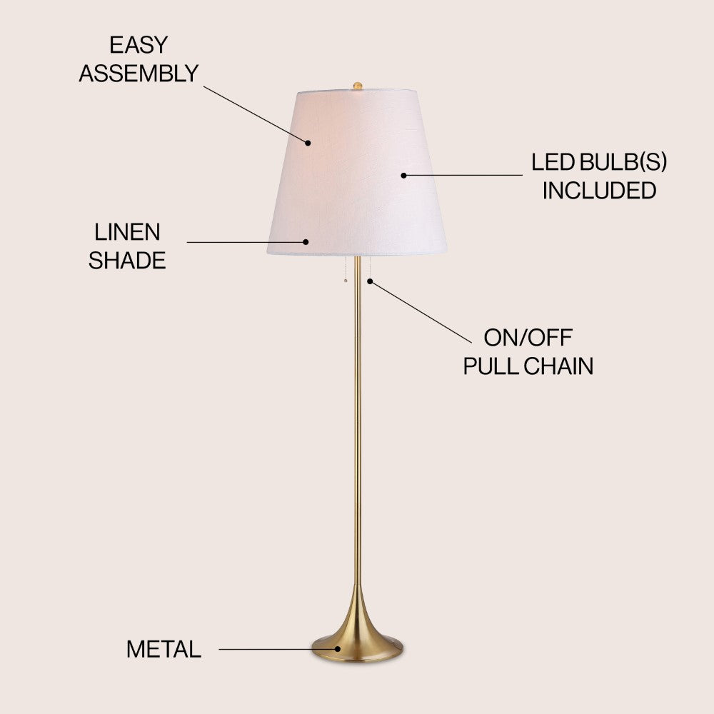 Monica 63" Metal LED Floor Lamp