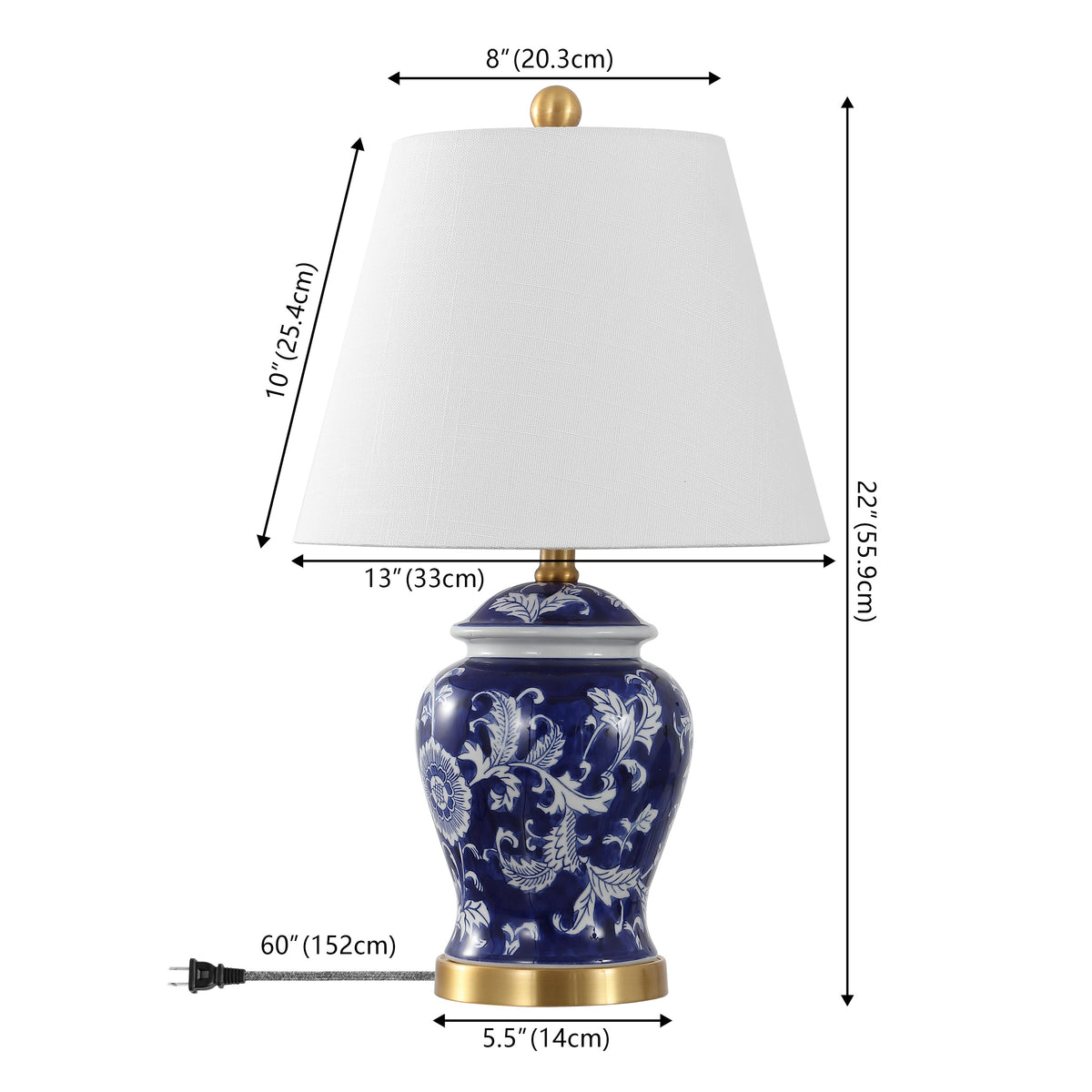 Danny 22" Chinoiserie LED Table Lamp