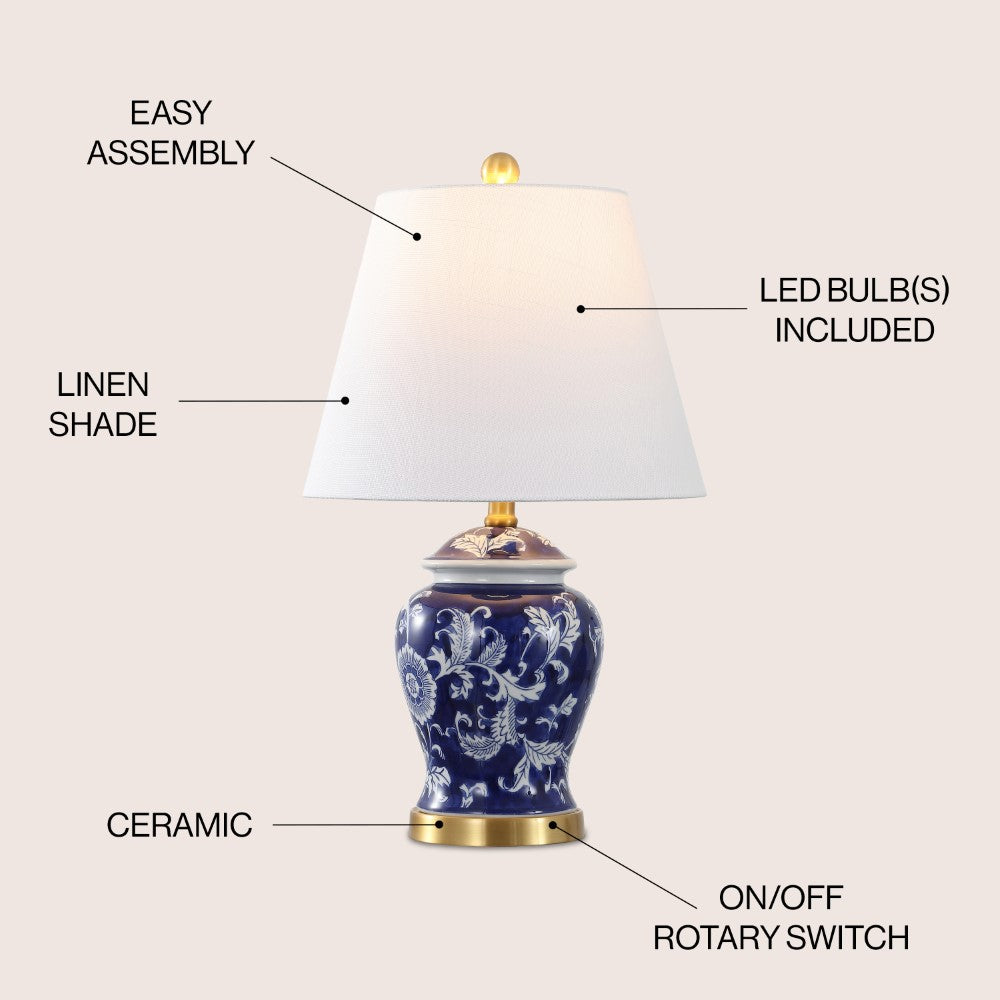 Danny 22" Chinoiserie LED Table Lamp