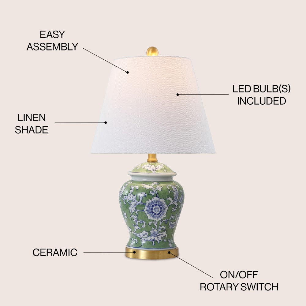 Danny 22" Chinoiserie LED Table Lamp