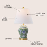 Danny 22" Chinoiserie LED Table Lamp