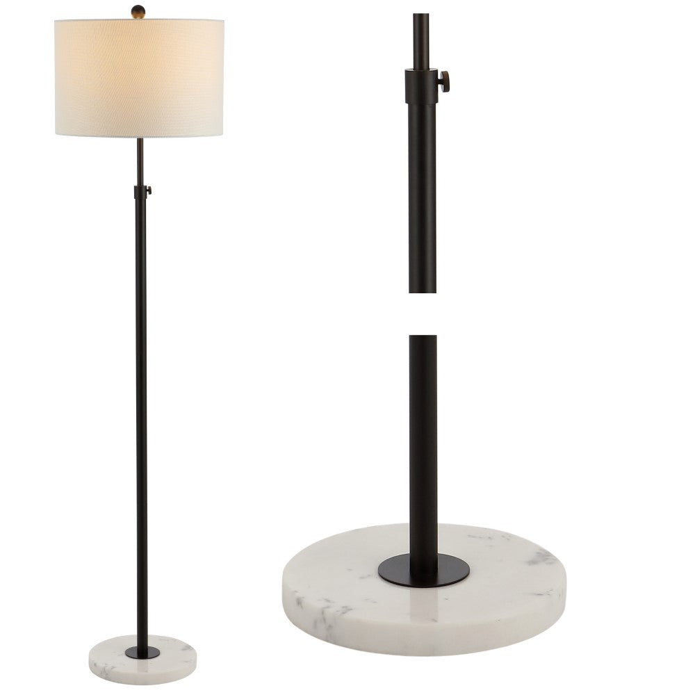 Musa 65" Adjustable Metal/Marble LED Floor Lamp