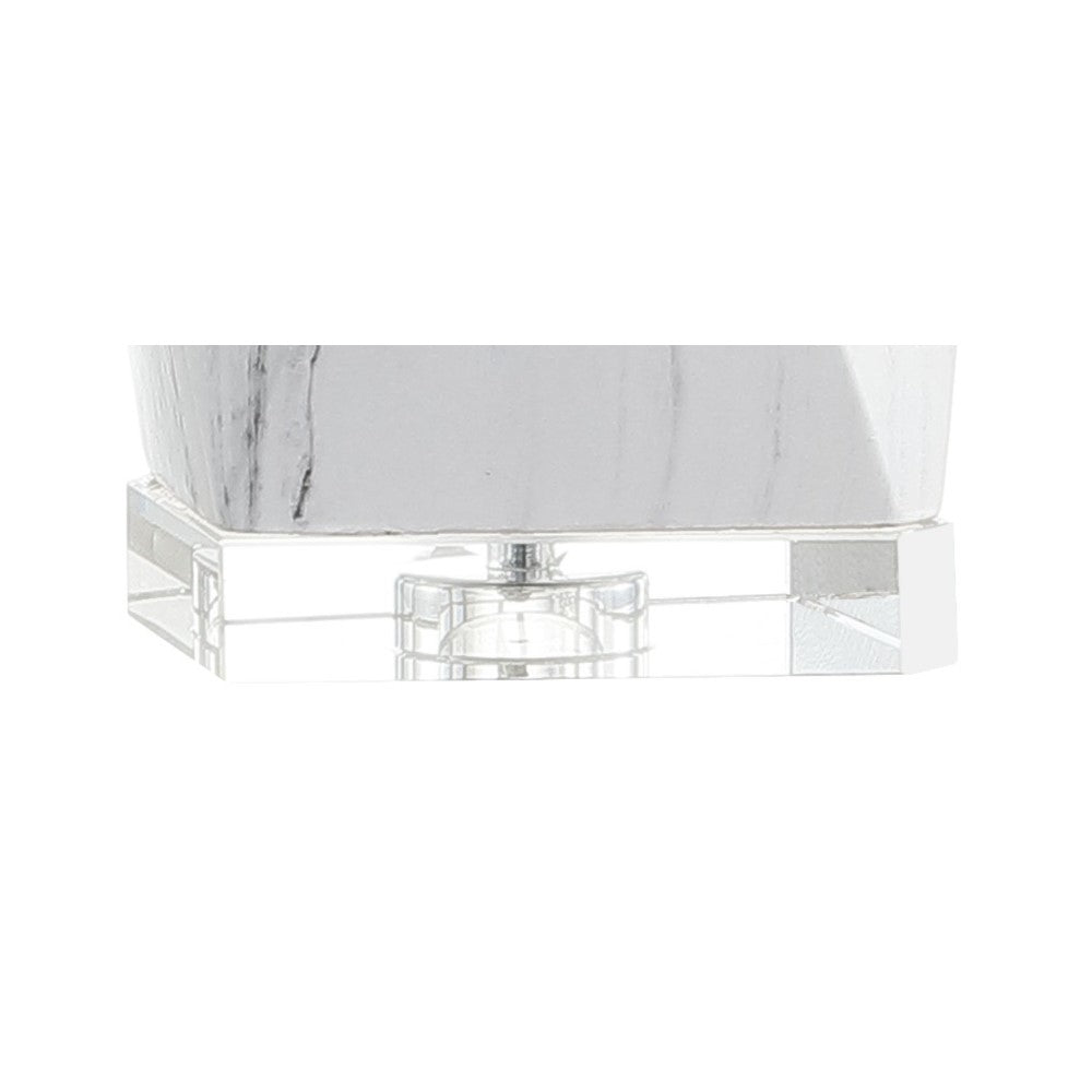 Royal 25.5" Ceramic Marble/Crystal LED Table Lamp