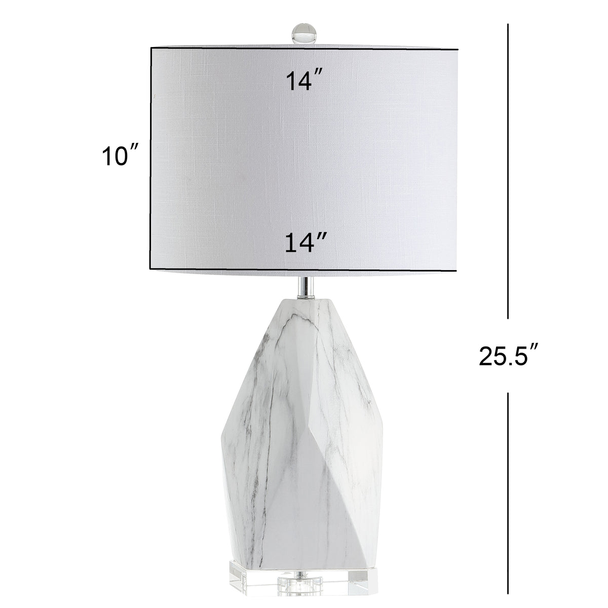 Royal 25.5" Ceramic Marble/Crystal LED Table Lamp