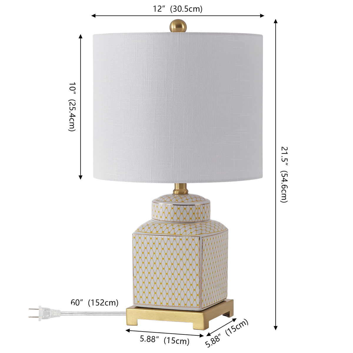 Davion 21.5" Ceramic/Metal Ginger Jar LED Table Lamp
