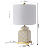 Davion 21.5" Ceramic/Metal Ginger Jar LED Table Lamp