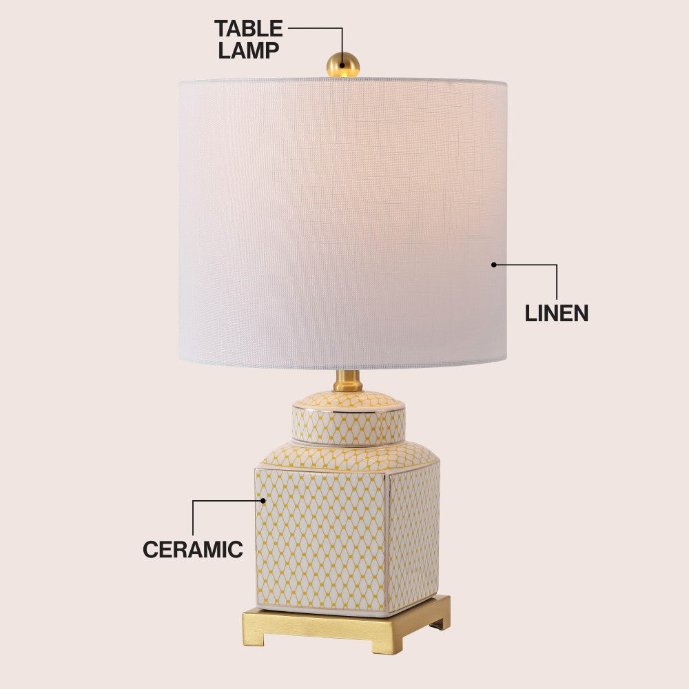 Davion 21.5" Ceramic/Metal Ginger Jar LED Table Lamp