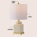 Davion 21.5" Ceramic/Metal Ginger Jar LED Table Lamp