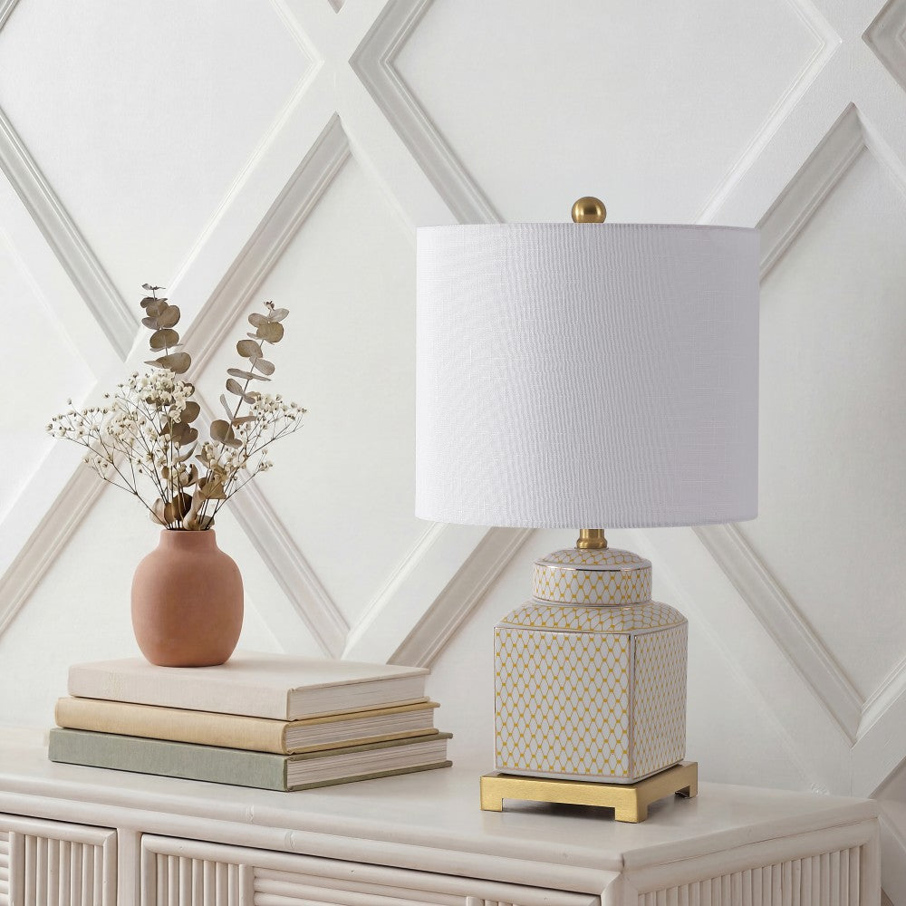 Davion 21.5" Ceramic/Metal Ginger Jar LED Table Lamp