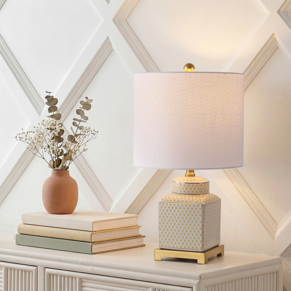 Davion 21.5" Ceramic/Metal Ginger Jar LED Table Lamp