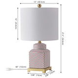 Davion 21.5" Ceramic/Metal Ginger Jar LED Table Lamp