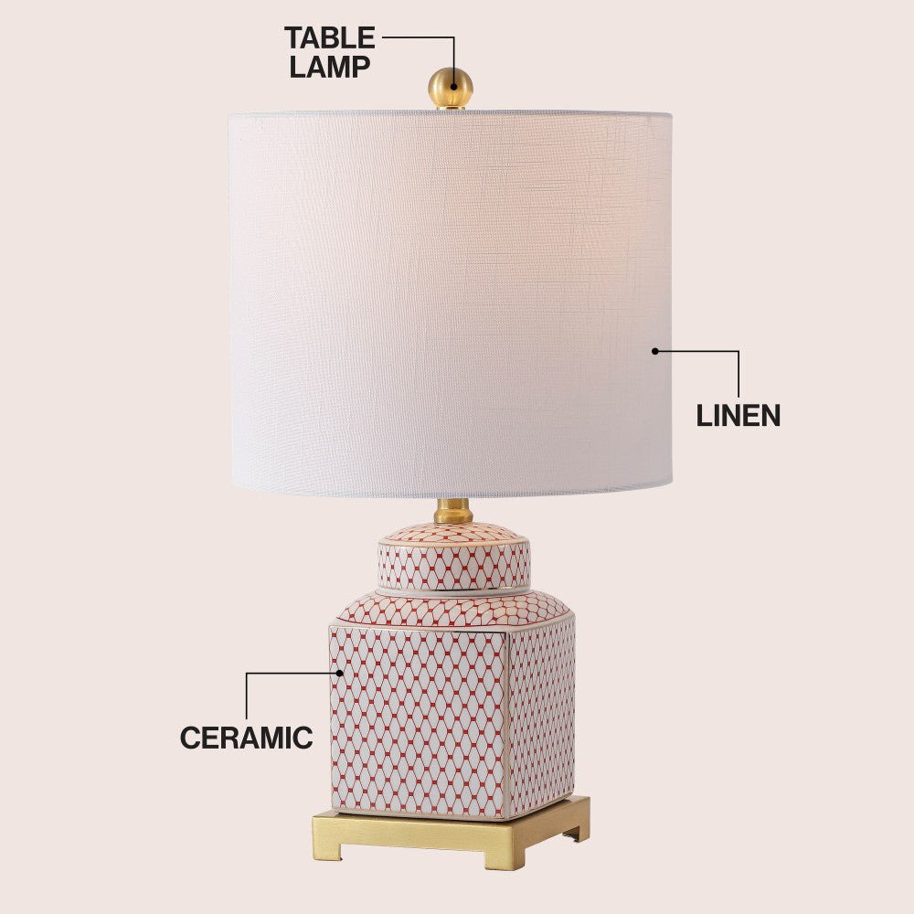 Davion 21.5" Ceramic/Metal Ginger Jar LED Table Lamp