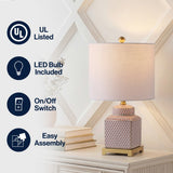 Davion 21.5" Ceramic/Metal Ginger Jar LED Table Lamp
