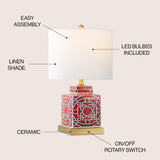 Koda 22" Ceramic/Metal Ginger Jar LED Table Lamp
