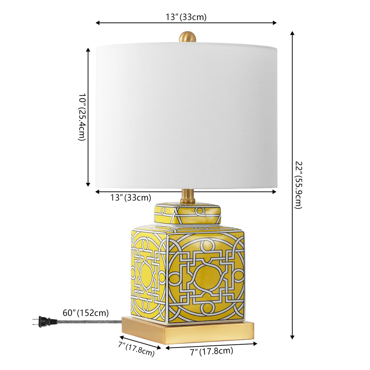 Koda 22" Ceramic/Metal Ginger Jar LED Table Lamp