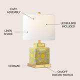 Koda 22" Ceramic/Metal Ginger Jar LED Table Lamp