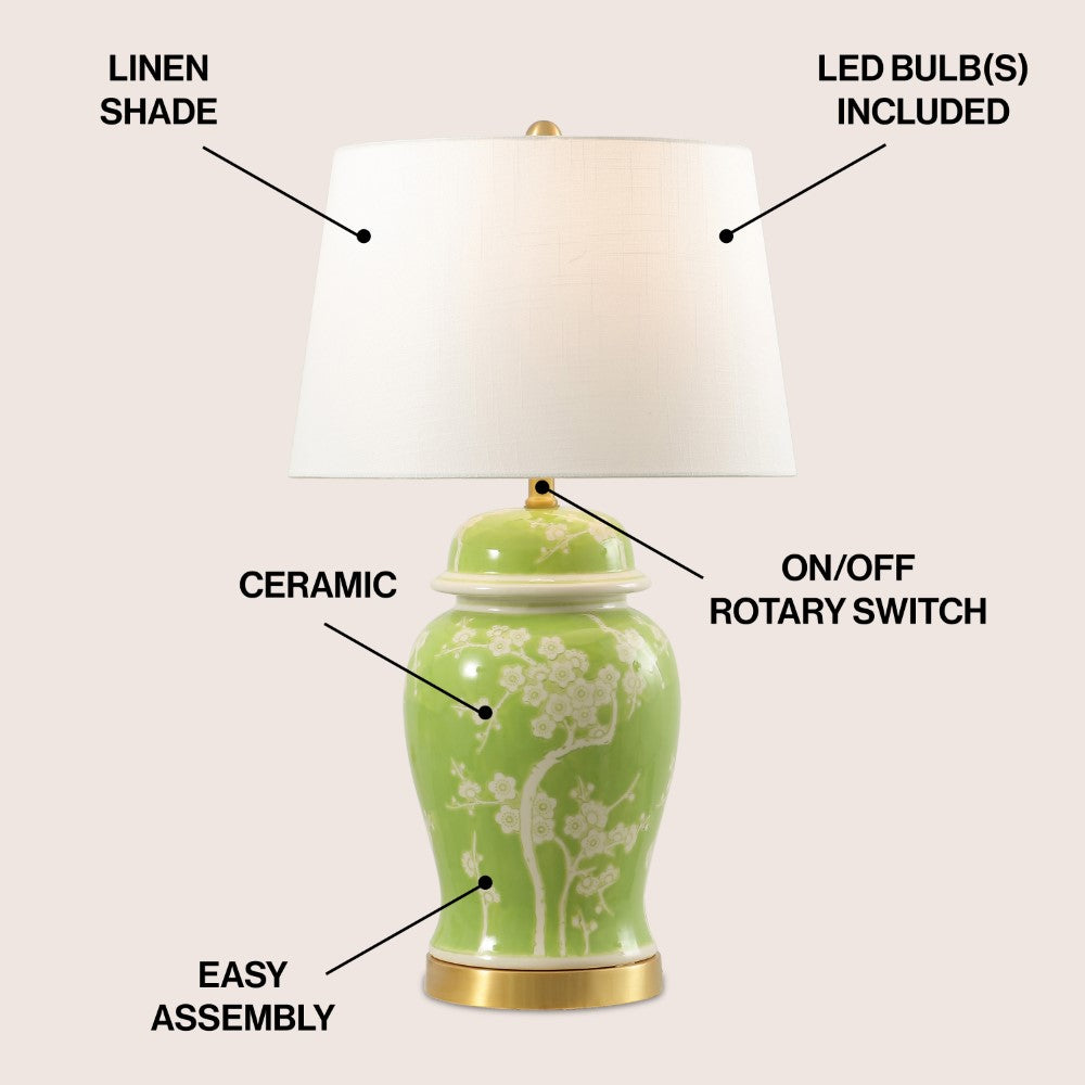 Edinburgh 29.5" Ginger Jar Ceramic/Metal LED Table Lamp