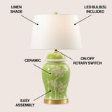 Edinburgh 29.5" Ginger Jar Ceramic/Metal LED Table Lamp