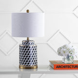 Patricia 24.5" Tumbling Block Ceramic/Metal LED Table Lamp