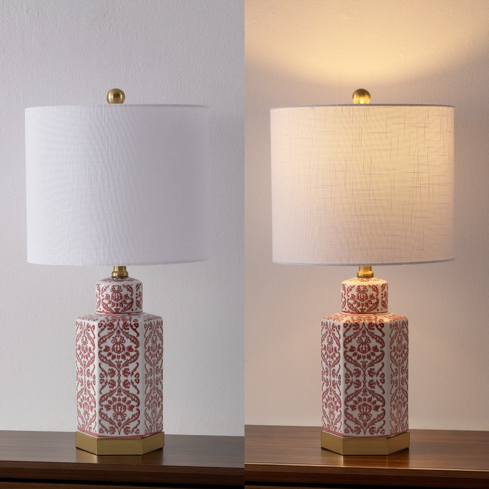 Sandra 23.5" Ginger Jar Ceramic/Metal LED Table Lamp