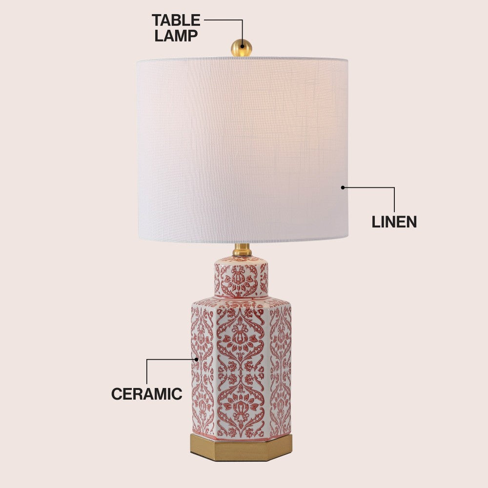 Sandra 23.5" Ginger Jar Ceramic/Metal LED Table Lamp