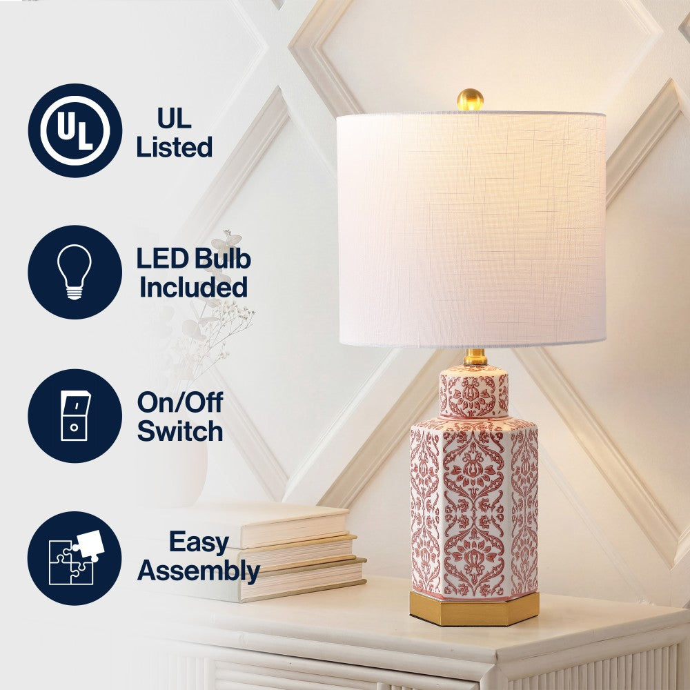 Sandra 23.5" Ginger Jar Ceramic/Metal LED Table Lamp
