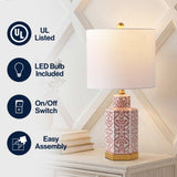 Sandra 23.5" Ginger Jar Ceramic/Metal LED Table Lamp