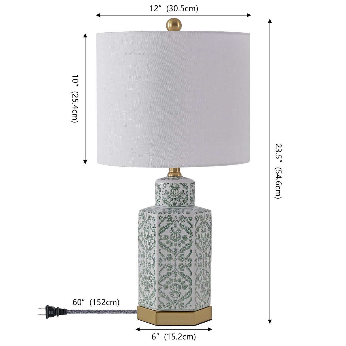 Sandra 23.5" Ginger Jar Ceramic/Metal LED Table Lamp
