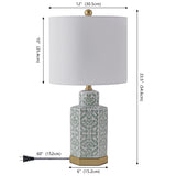 Sandra 23.5" Ginger Jar Ceramic/Metal LED Table Lamp