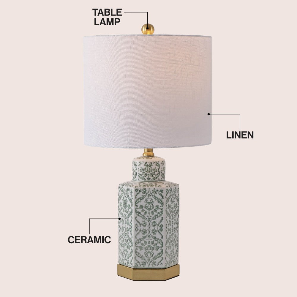 Sandra 23.5" Ginger Jar Ceramic/Metal LED Table Lamp