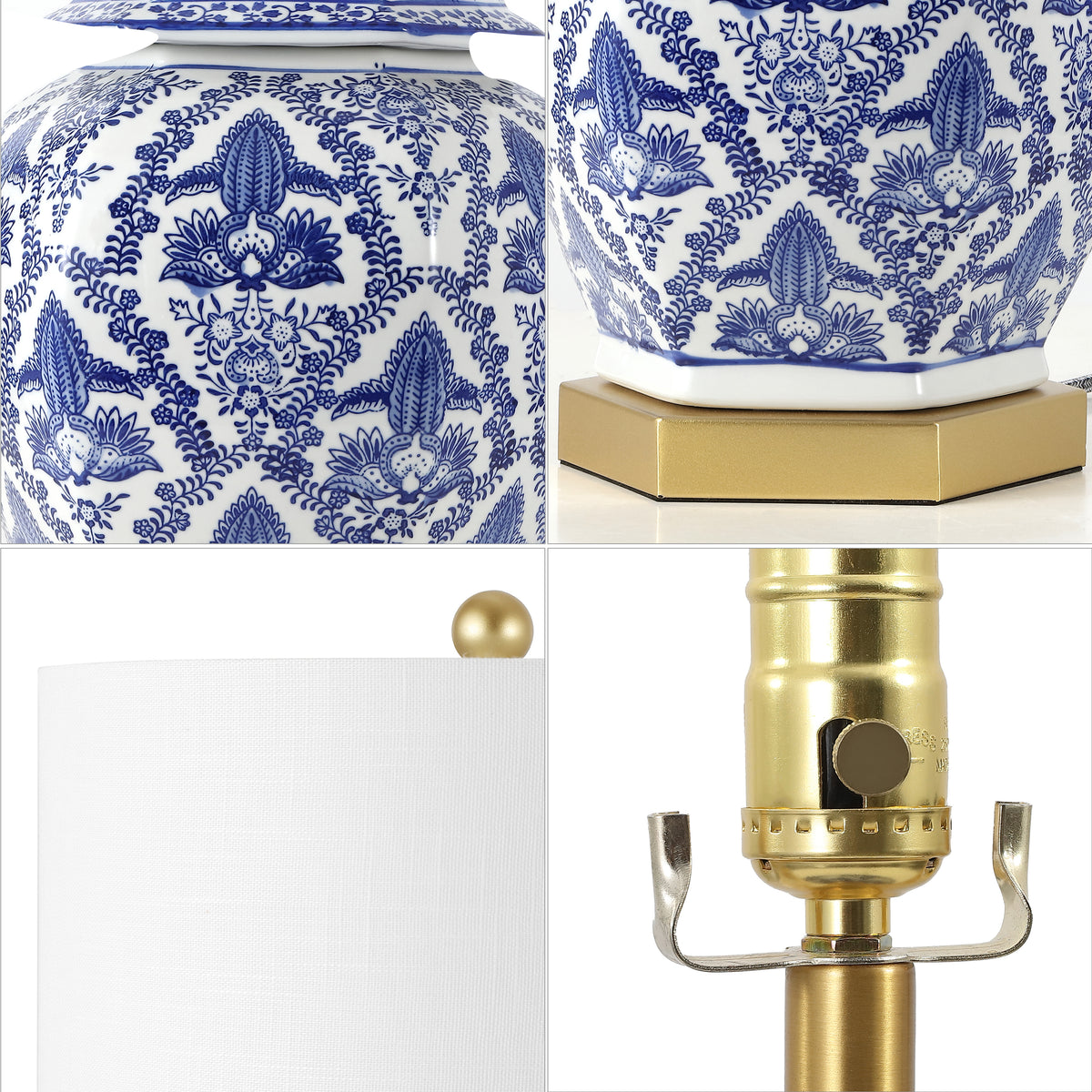 Janessa 25" Ginger Jar Ceramic/Metal LED Table Lamp