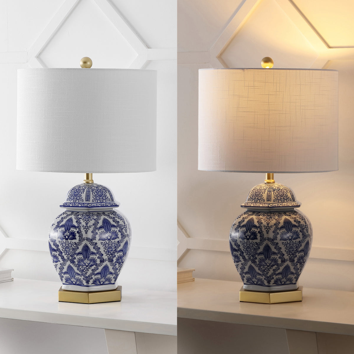 Janessa 25" Ginger Jar Ceramic/Metal LED Table Lamp