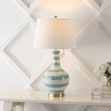 Branch 30.5" Striped Ceramic/Metal LED Table Lamp