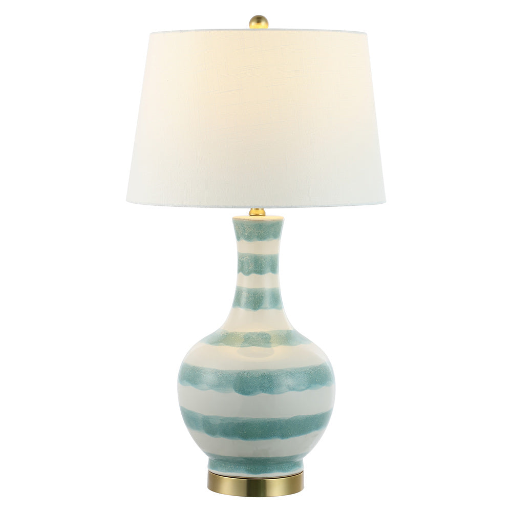 Branch 30.5" Striped Ceramic/Metal LED Table Lamp