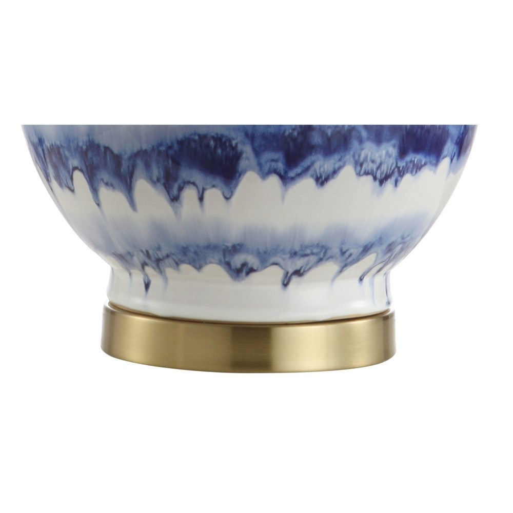 Branch 30.5" Striped Ceramic/Metal LED Table Lamp