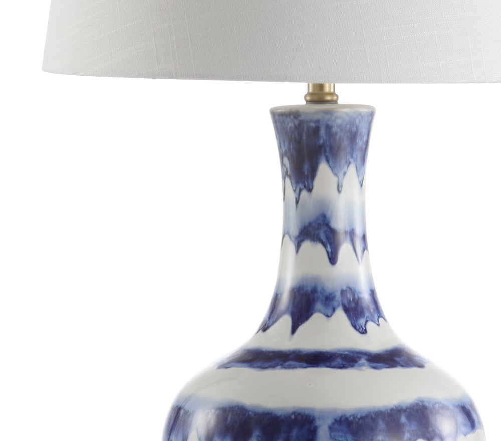 Branch 30.5" Striped Ceramic/Metal LED Table Lamp
