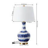 Branch 30.5" Striped Ceramic/Metal LED Table Lamp